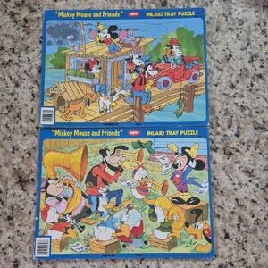 Jaymar Disney Mickey Mouse and Friends Inlaid Tray Puzzle Set